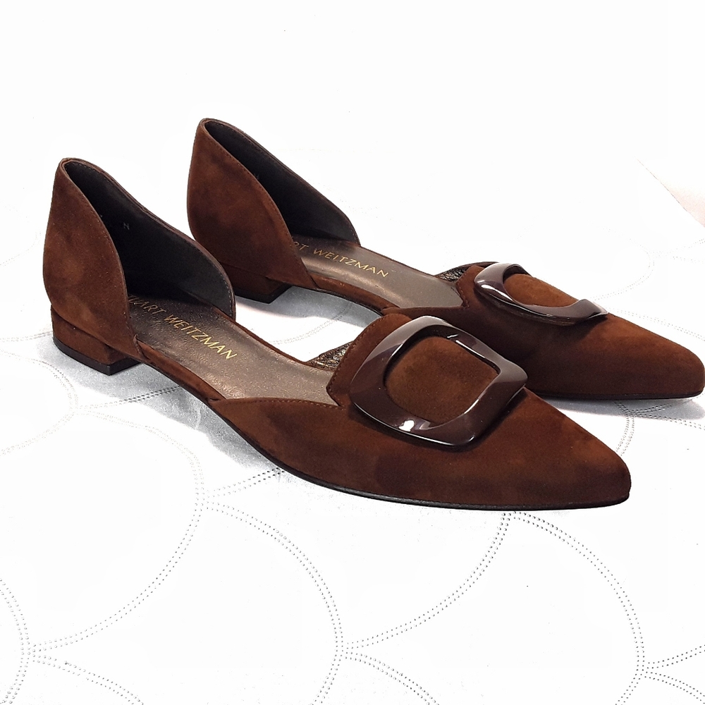 Stuart Weitzman Chestnut Camel Brown Suede Flats - image 3